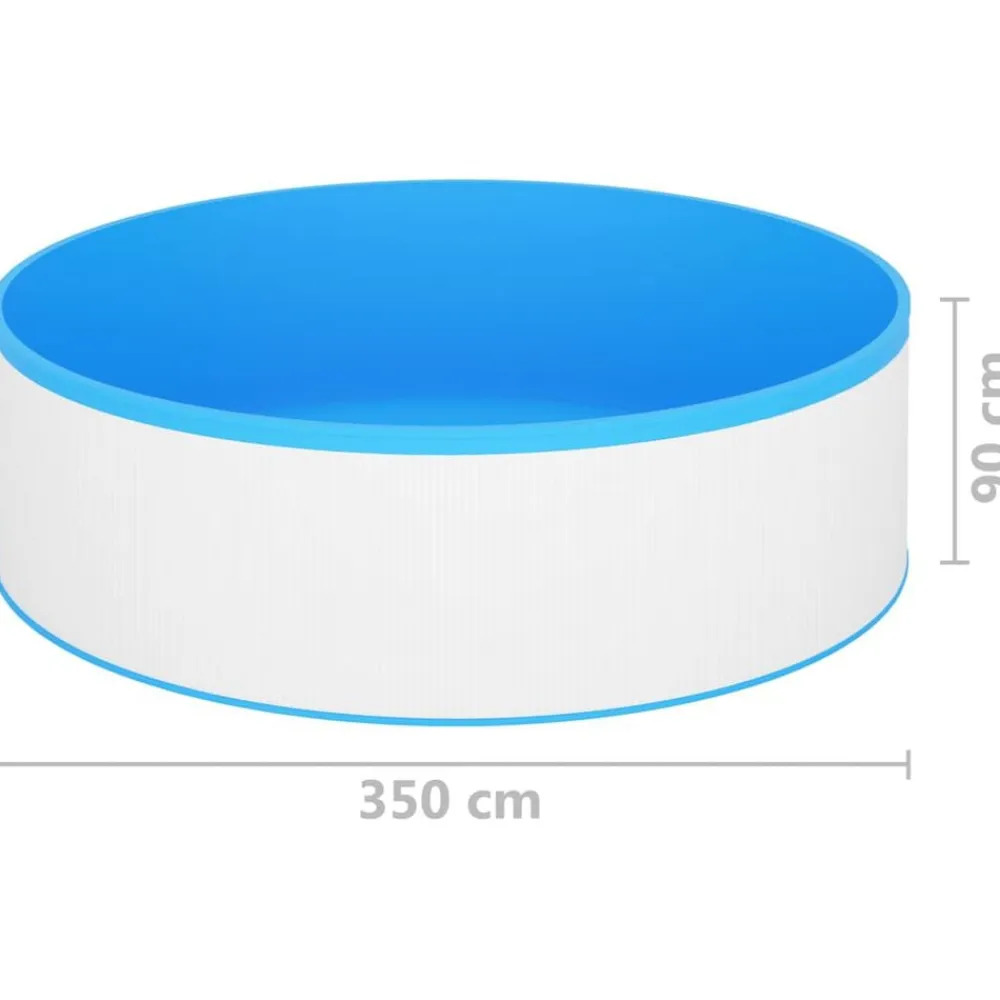 vidaXL Piscina de chapoteo skimmer colgante y bomba 350x90 cm Blanco New