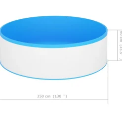 vidaXL Piscina Y Spa-Piscina de chapoteo blanca 350x90 cm