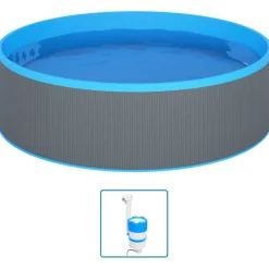 vidaXL Piscina Y Spa-Piscina de chapoteo con skimmer colgante y bomba 350x90 cm