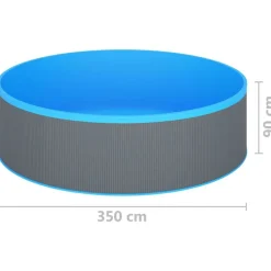 vidaXL Piscina Y Spa-Piscina de chapoteo con skimmer colgante y bomba 350x90 cm