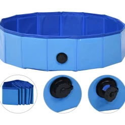 vidaXL Piscina para perros plegable PVC 80x20 cm Azul