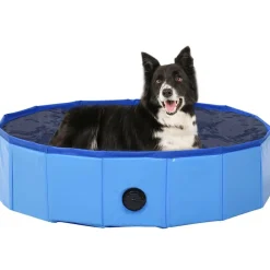 vidaXL Piscina para perros plegable PVC 80x20 cm Azul
