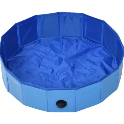 vidaXL Piscina para perros plegable PVC 80x20 cm Azul