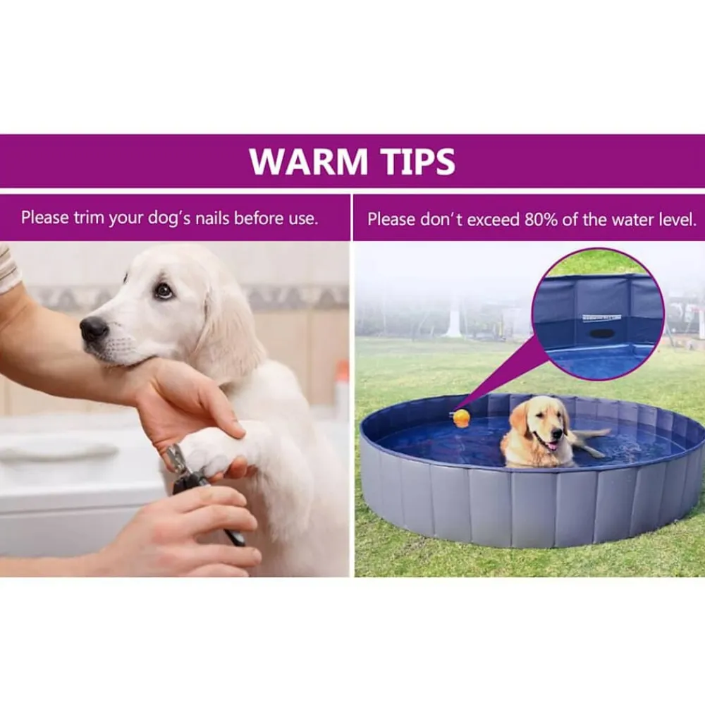 vidaXL Productos Para Mascotas-Piscina para perros plegable PVC 80x20 cm