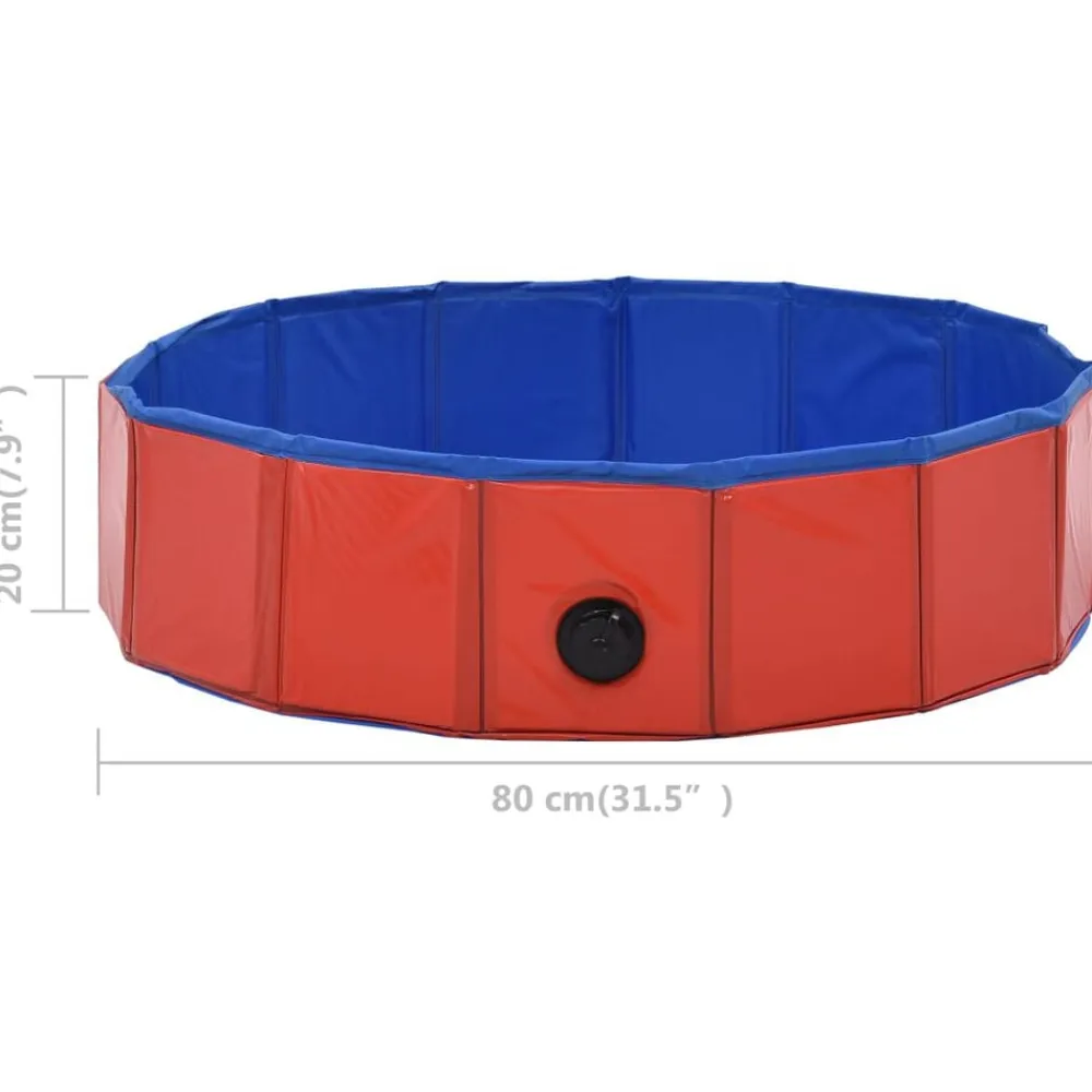 vidaXL Productos Para Mascotas-Piscina para perros plegable PVC 80x20 cm