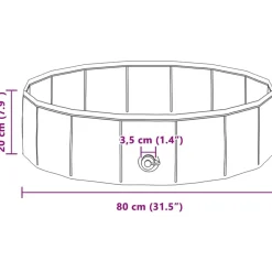 vidaXL Piscina Plegable para Perros 80 x 80 x 20 cm PVC Azul Online