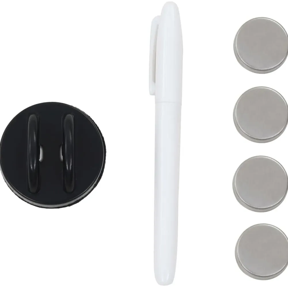 vidaXL Material De Oficina-Pizarra magnética de pared negra vidrio 60x20 cm