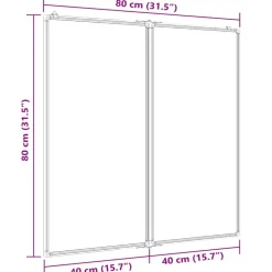 vidaXL Material De Oficina-Pizarra magnética plegable aluminio 80x80x1,7 cm