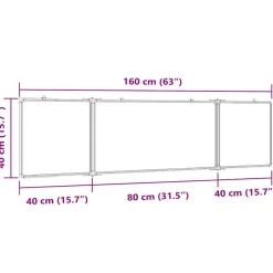 vidaXL Pizarra magnética plegable aluminio 160x40x1,7 cm Best