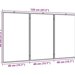 vidaXL Material De Oficina-Pizarra magnética plegable aluminio 120x80x1,7 cm