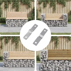 vidaXL Accesorios De Bricolaje-Placa de Impacto 2 pcs Plateado 50 x 10 x 1,2 mm Hierro
