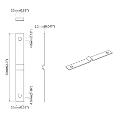 vidaXL Accesorios De Bricolaje-Placa de Impacto 2 pcs Plateado 50 x 10 x 1,2 mm Hierro
