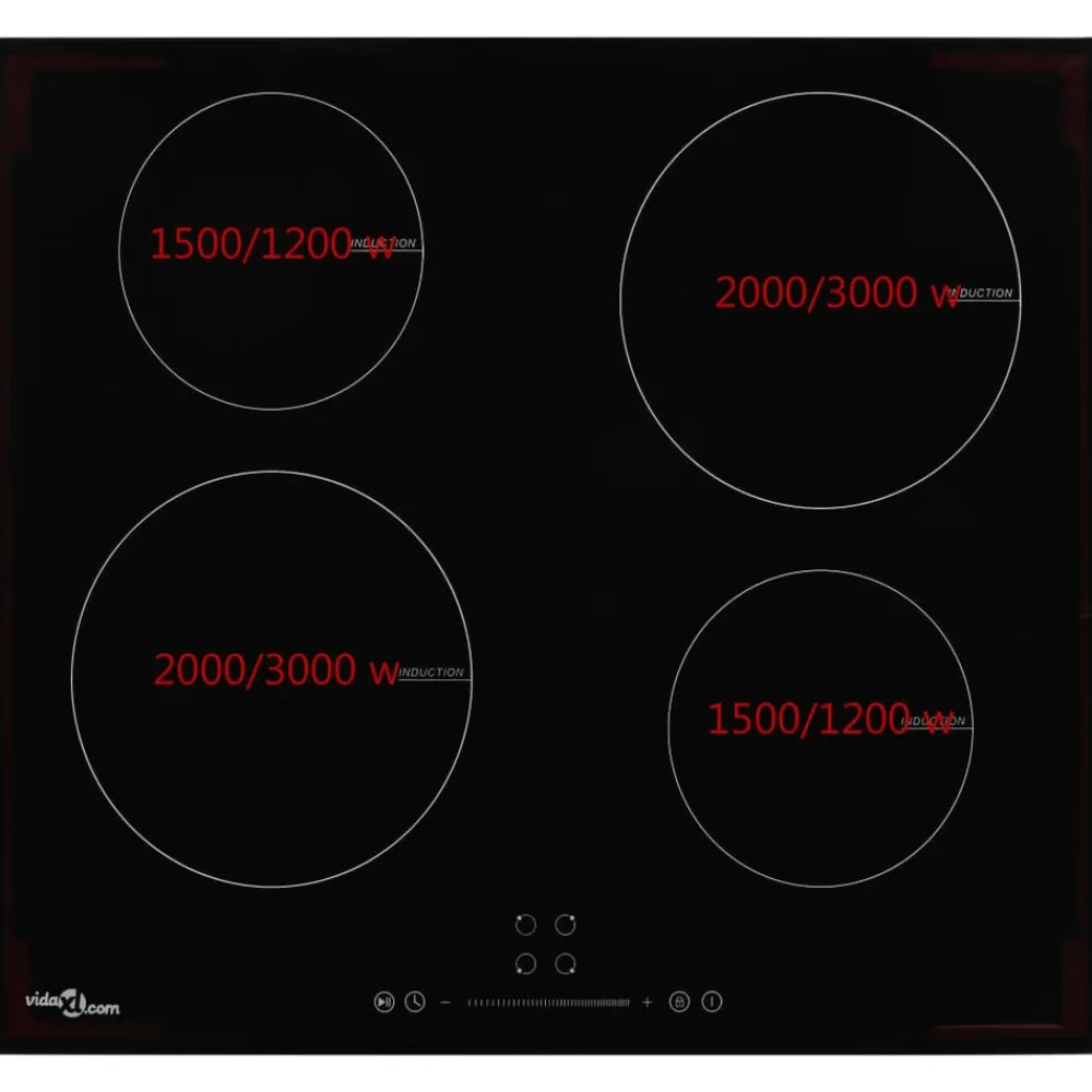 vidaXL Placa de inducción con 4 quemadores control táctil 7000 W Best