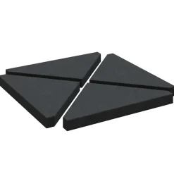 vidaXL Placa de peso para sombrilla 4uds granito triangular 14kg Negro Hot