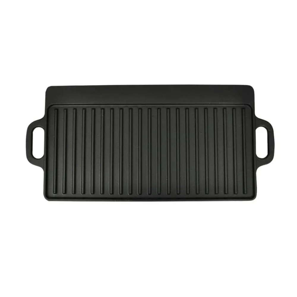 vidaXL Placa parrilla de hierro fundido reversible 38x23cm 2 unidades Clearance