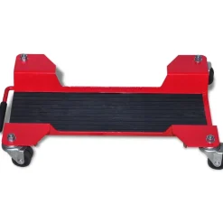 vidaXL Plataforma rodante dolly para motocicletas roja New