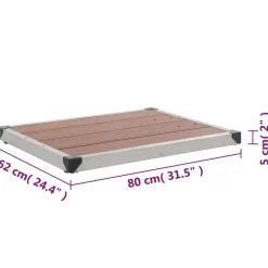 vidaXL Plato de ducha de jardín WPC acero inoxidable marrón 80x62 cm Marr&oacute;n Sale