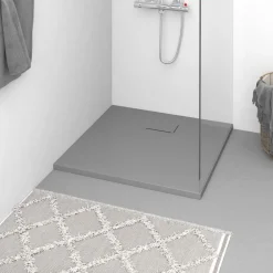 vidaXL Plato de ducha SMC 80x80 cm Gris Hot