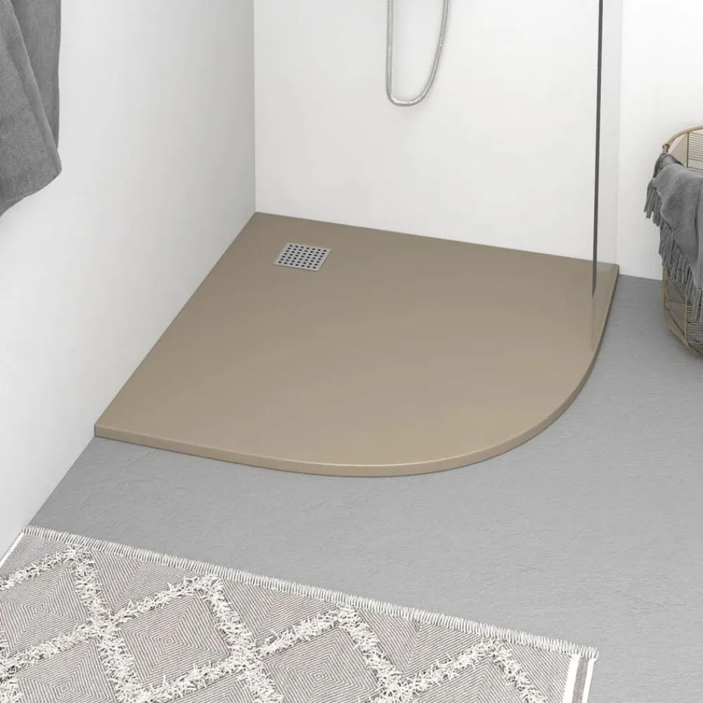 vidaXL Plato de ducha SMC marrón 90x90 cm Marrón Outlet
