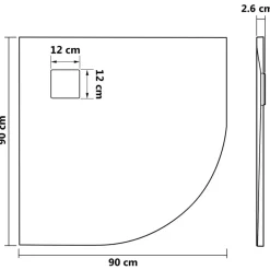 vidaXL Plato de ducha SMC marrón 90x90 cm Marrón Outlet
