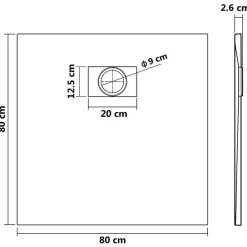 vidaXL Fontanería-Plato de ducha SMC marrón 80x80 cm