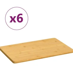 vidaXL Platos de desayuno 6 uds bambú 22x14x0,8 cm New