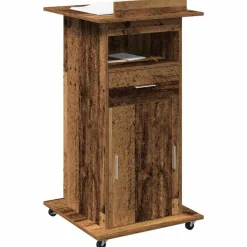 vidaXL Podio Madera vieja 55 x 55 x 107 cm Madera de ingeniería Madera envejecida Discount