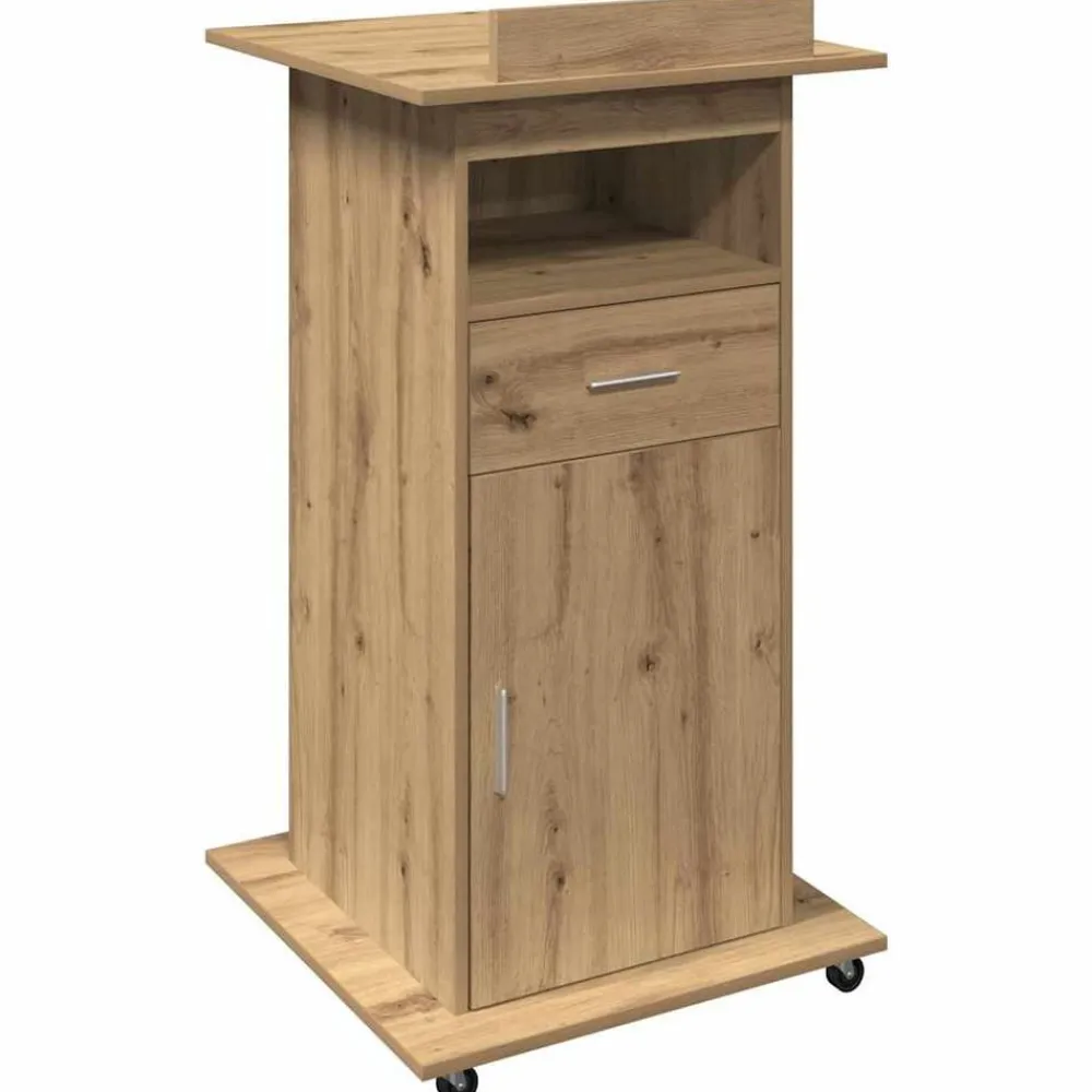 vidaXL Podio Roble artesanal 55 x 55 x 107 cm Madera de ingeniería Roble artisan Best