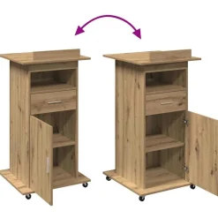 vidaXL Podio Roble artesanal 55 x 55 x 107 cm Madera de ingeniería Roble artisan Best