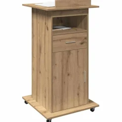 vidaXL Podio Roble artesanal 55 x 55 x 107 cm Madera de ingeniería Roble artisan Best