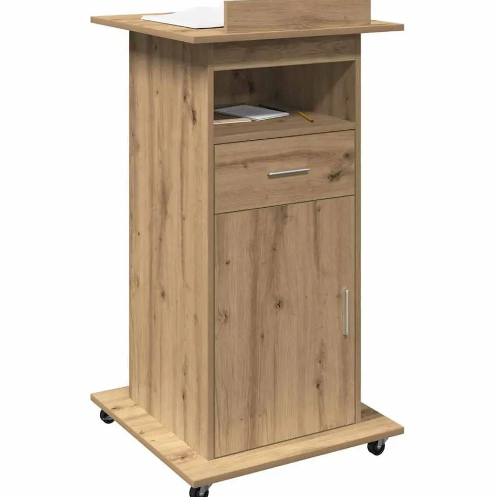 vidaXL Podio Roble artesanal 55 x 55 x 107 cm Madera de ingeniería Roble artisan Best