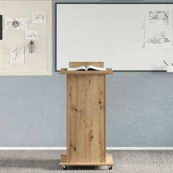 vidaXL Podio Roble artesanal 55 x 55 x 107 cm Madera de ingeniería Roble artisan Best