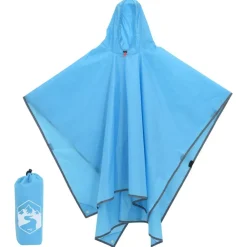 vidaXL Poncho de lluvia con capucha diseño 2 en 1 223x145 cm Azul Online