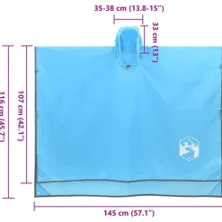 vidaXL Poncho de lluvia con capucha diseño 2 en 1 223x145 cm Azul Online