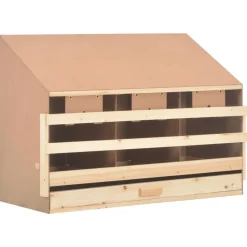 vidaXL Agricultura-Ponedero para gallinas 4 compartimentos madera pino 93x40x65 cm