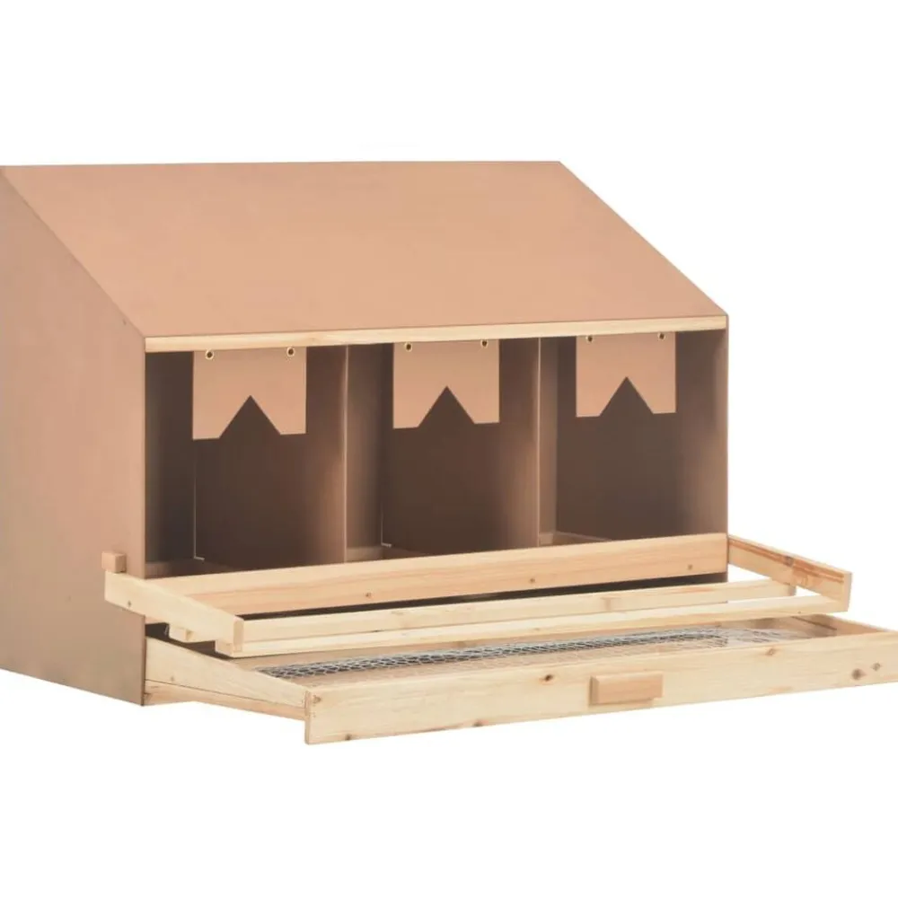 vidaXL Agricultura-Ponedero para gallinas 4 compartimentos madera pino 93x40x65 cm
