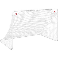 vidaXL Portería de fútbol blanca 122x81x81 cm acero Clearance