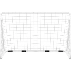 vidaXL Portería de fútbol con red acero blanco 180x90x120 cm Clearance
