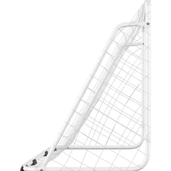 vidaXL Portería de fútbol con red acero blanco 180x90x120 cm Clearance
