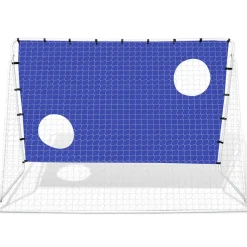 vidaXL Portería de fútbol con pared de puntería acero 240x92x150 cm Hot