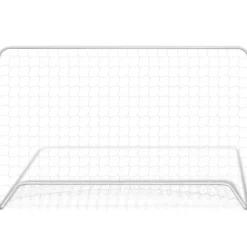 vidaXL Portería de fútbol con red acero blanco 182x61x122 cm