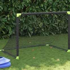 vidaXL Portería de fútbol infantil plegable negra 90x64x64 cm Online