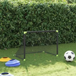 vidaXL Portería de fútbol infantil plegable negra 90x64x64 cm Online