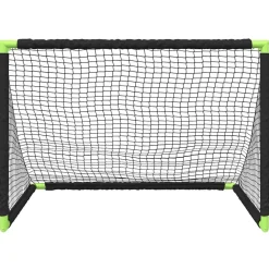 vidaXL Portería de fútbol infantil plegable negra 90x64x64 cm Online