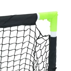 vidaXL Portería de fútbol infantil plegable negra 90x64x64 cm Online
