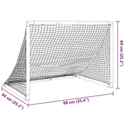 vidaXL Portería de fútbol infantil plegable negra 90x64x64 cm Online