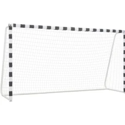 vidaXL Portería de fútbol metal blanco y negro 300x160x90 cm Discount
