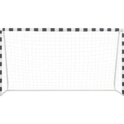 vidaXL Portería de fútbol metal blanco y negro 300x160x90 cm Discount