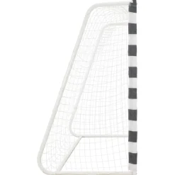 vidaXL Portería de fútbol metal blanco y negro 300x160x90 cm Discount