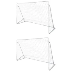 vidaXL Porterías de fútbol de acero 2 unidades 240x90x150 cm Best